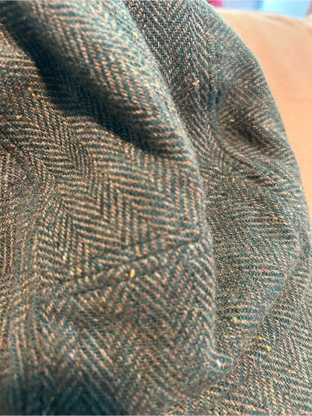 Storied Hats Herringbone Wool Cap in Dark Green one size